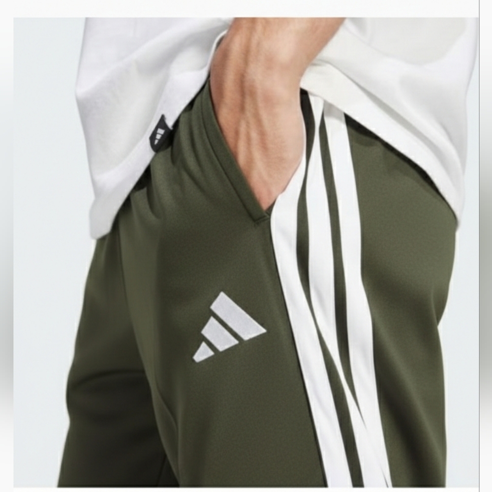 Adidas Sportswear 3-Stripe Fleece Joggers Green White Logo NWT